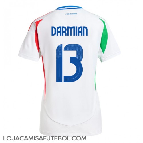 Camisa de Futebol Itália Matteo Darmian #13 Equipamento Secundário Mulheres Europeu 2024 Manga Curta